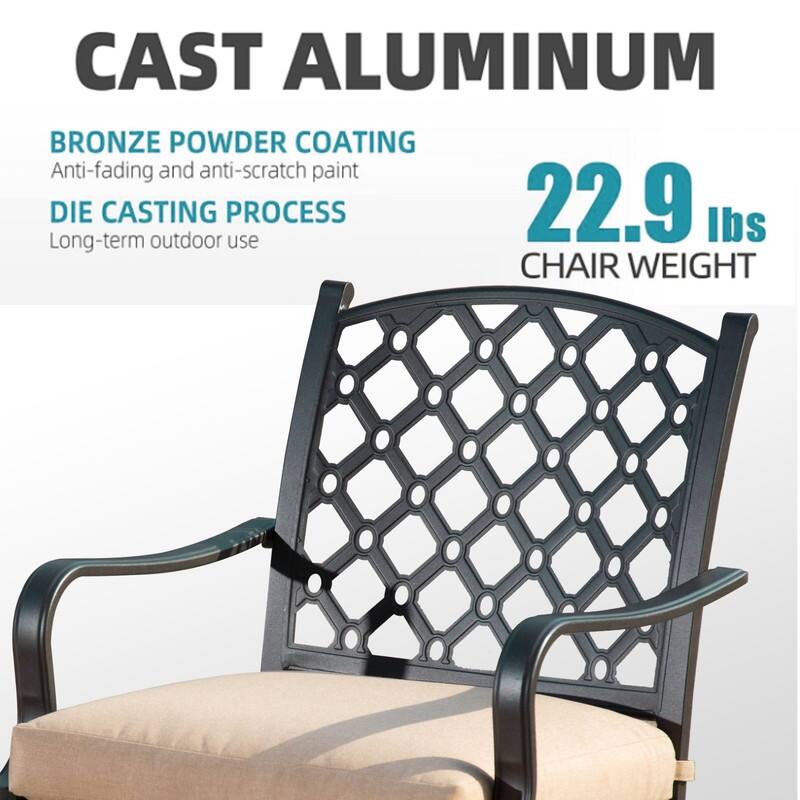 Domi 4-Piece Patio Conversation Set with Cushions, All-Weather Steel Frame Outdoor Furniture