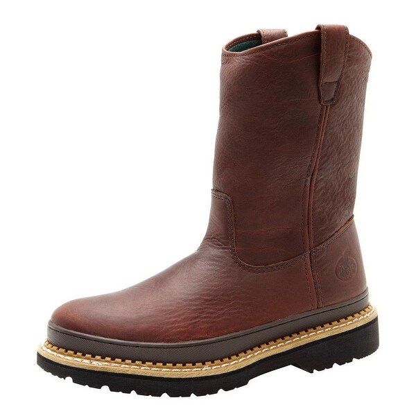 Georgia Boot Work Mens 11" Steel Toe Giant Pull On Soggy Brown