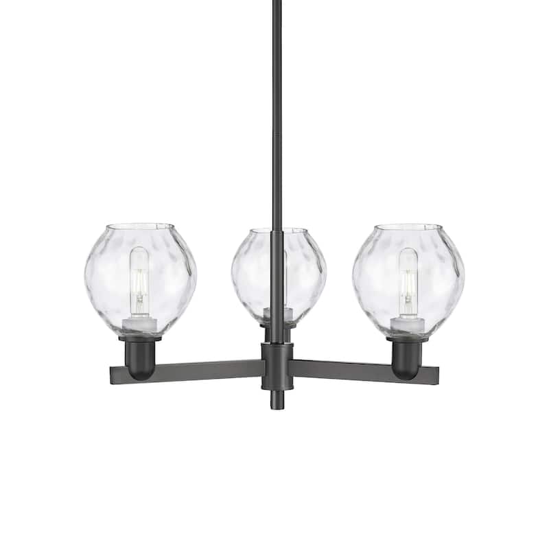 Innovations Lighting 716-3CR-11-28 Waverly Chandelier Waverly 3 Light - Matte Black / Clear