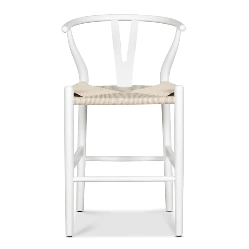 Poly & Bark Weave 23.5" Seat Height Counter Stool - Solid Wood with Woven Seat