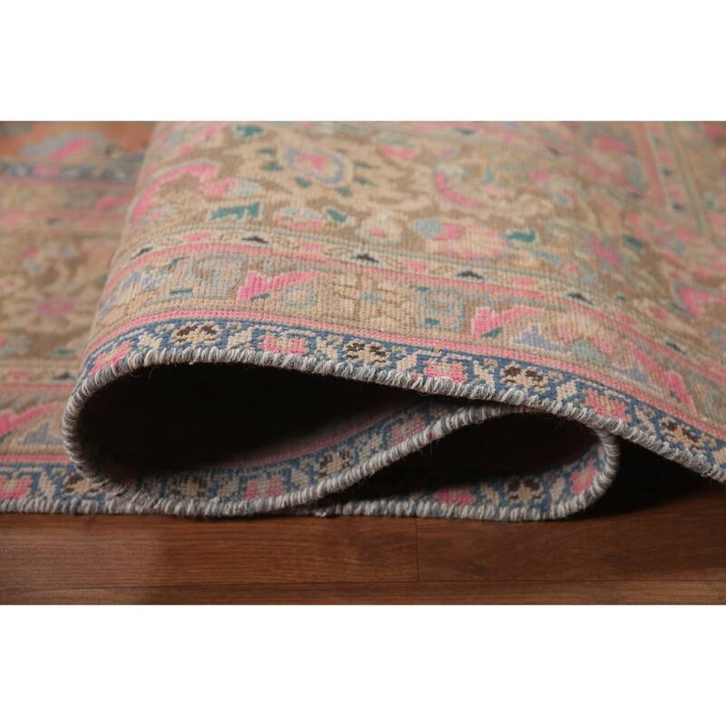 Hand Knotted Oriental 100% Wool Carpet Traditional Floral Oranges & Rust Mashad Area Rug - 12' 8'' X 9' 6''