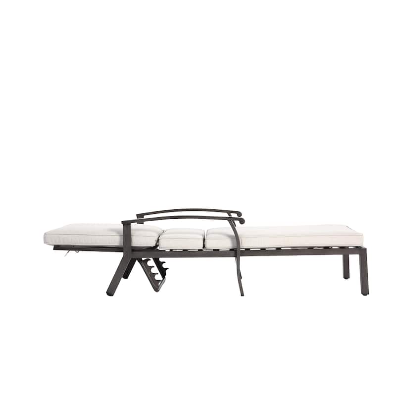 Aluminium Cast Lounge Chair, Adjustable Reclining Rust-Resistant Aluminum Cast Poolside Chaise Lounge