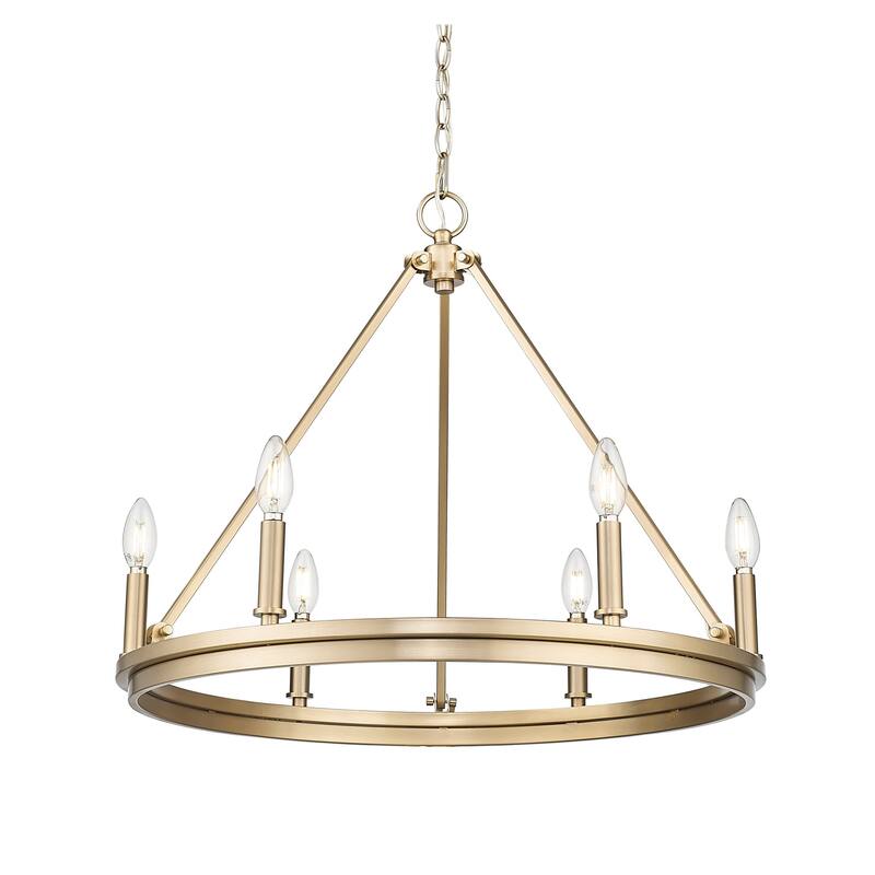 Millennium Lighting 9506 Carruth 6 Light 25" Wide Taper Candle Style - Modern Gold