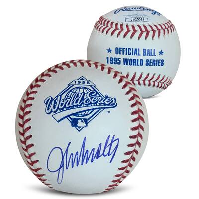 John Smoltz Autographed 1995 World Series Signed Baseball JSA COA With Display Case - 8'6" x 11'6"