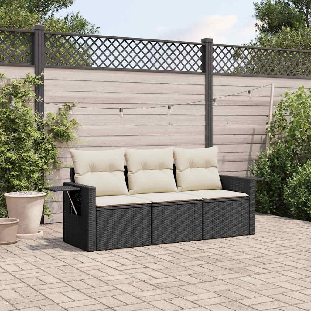vidaXL Garden Sofa Set Black