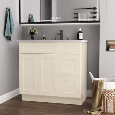 New Floor-Standing Bathroom Wooden Vanity Cabinet with Right Door