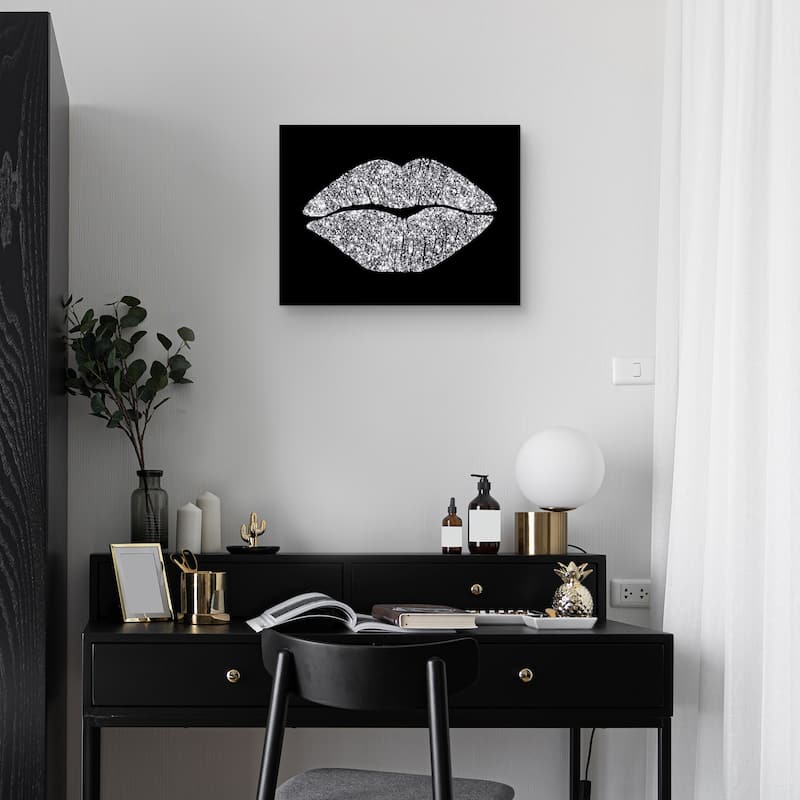 Silver Lips Canvas Art Print