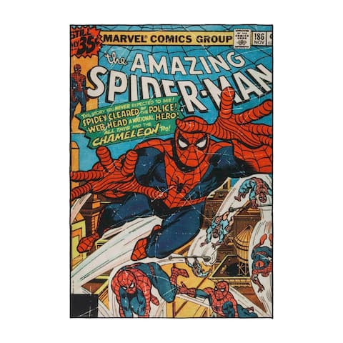 Marvel Spider-Man Comic Area Rug (4'5" x 6'5") by Gertmenian - 4'5" x 6'5"