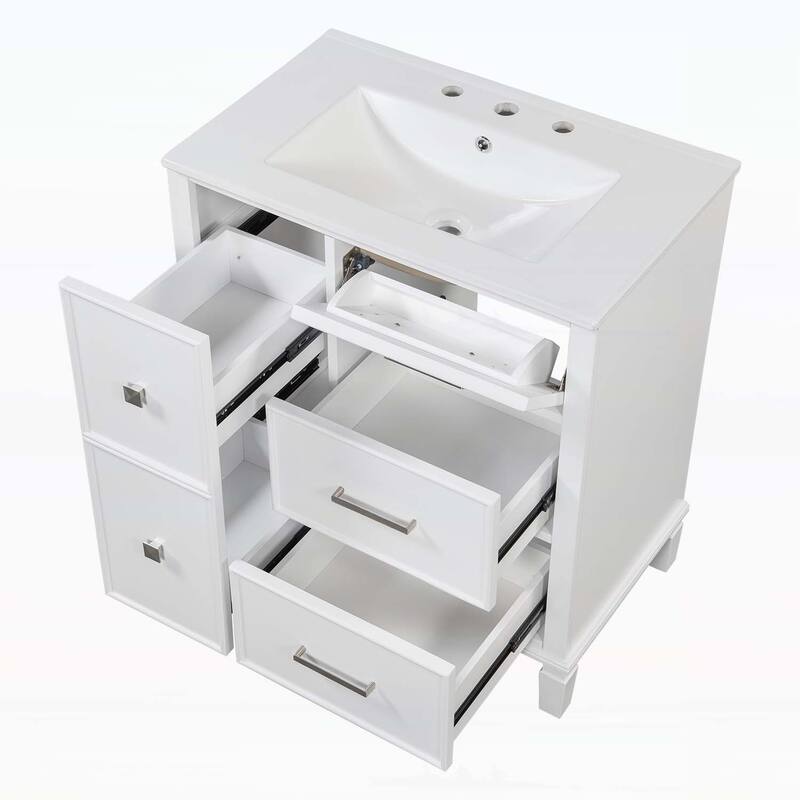 Modern Design Bathroom Storage Cabinet with Ceramic Sink Combo