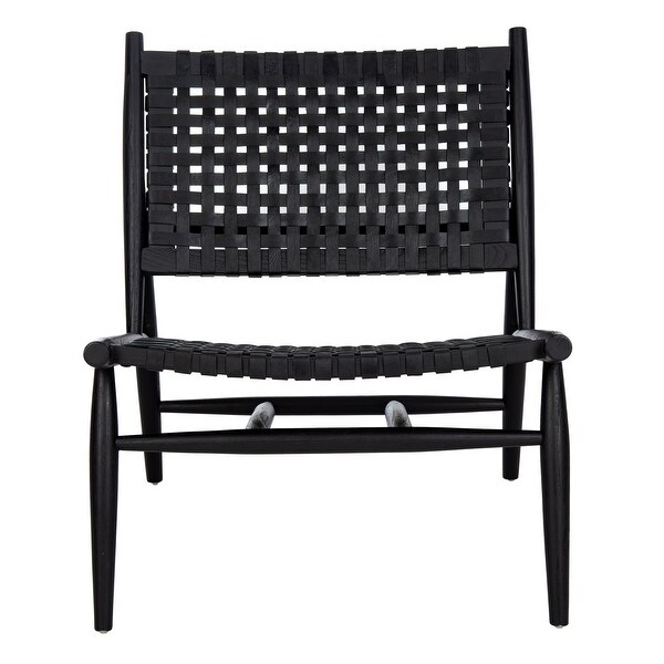 SAFAVIEH Soleil Squared Leather Woven Accent Chair 26