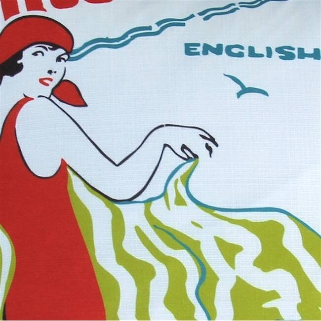 English Bay Bather Outdoor Throw Pillow with Polyfill Pillow Insert