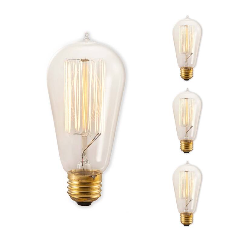 Bulbrite Pack of (4) Dimmable Antique Nostalgic Filament Incandescent Bulb