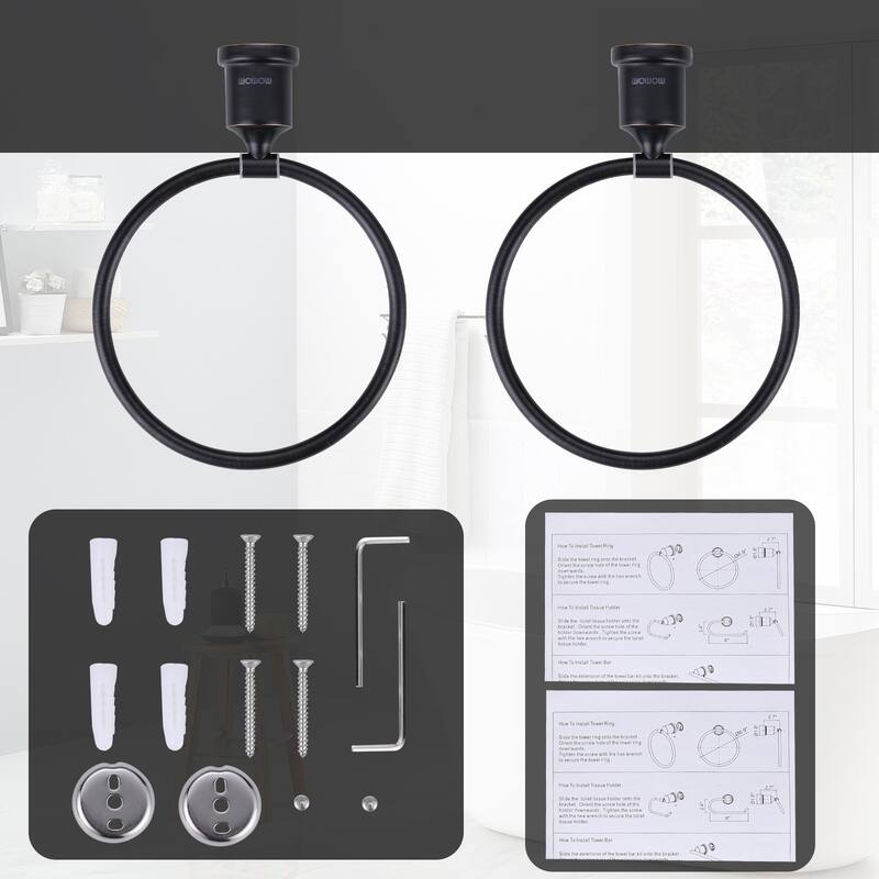 2PCS Wall Mounted Towel Ring