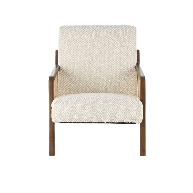 Teak Wood Handmade Mid-Century Accent Chair with Wrapped Banana Leaf Seat - Brown - Roche River Decor