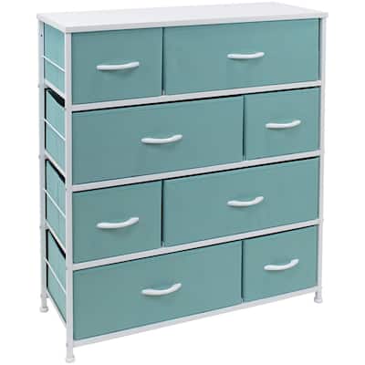 Dresser w/ 8 Drawers Furniture Storage & Night Stand Table for Bedroom