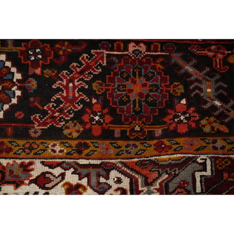 Hand Knotted Oriental 100% Wool Carpet Traditional Medallion Oranges & Rust Heriz Area Rug - 11' 5'' X 8' 3''