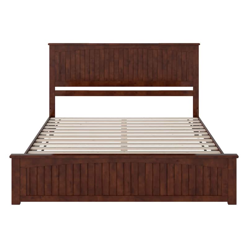 Naples Solid Wood Low Profile Platform Bed with Matching Footboard