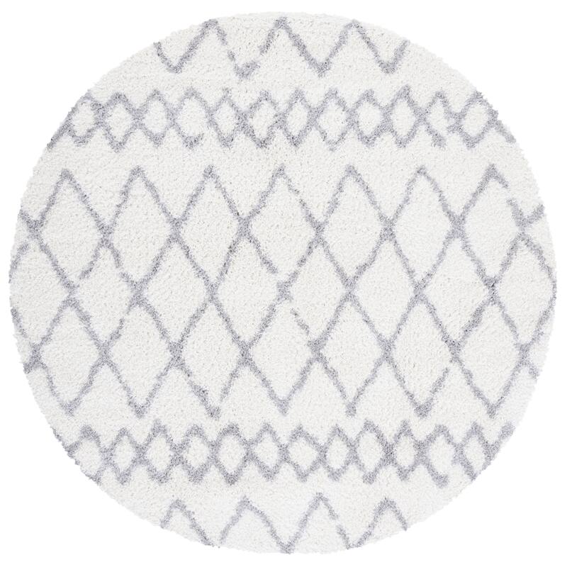 SAFAVIEH Berber Shag Ilmie Light Grey/Cream Rug