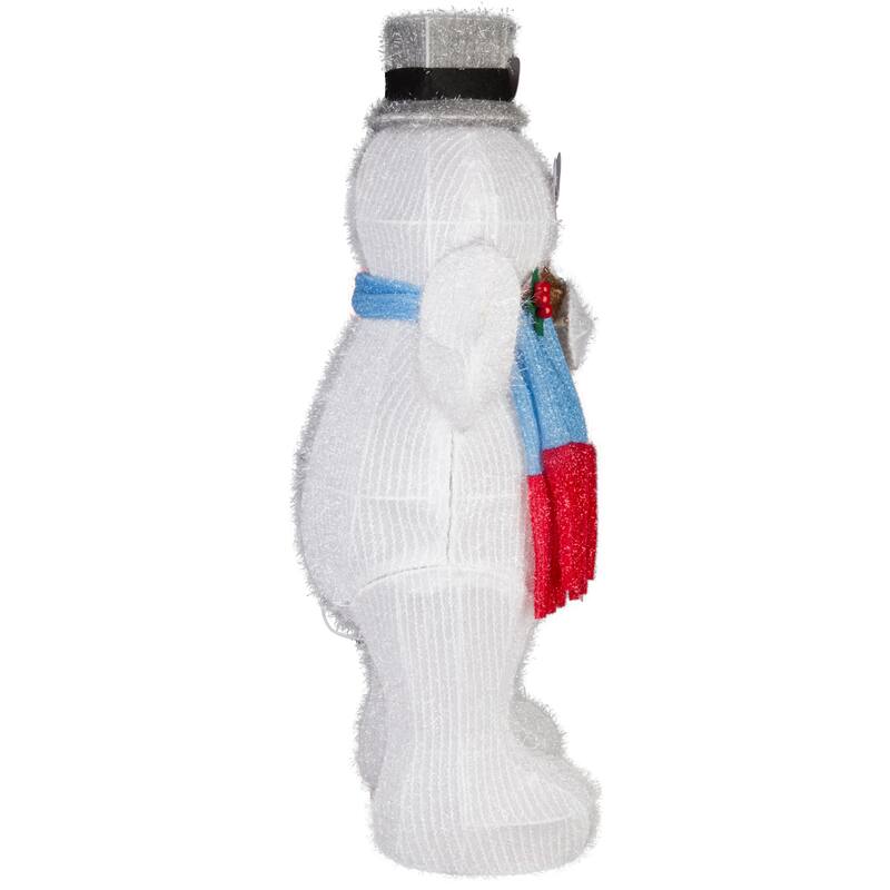 Holiday Tinsel Yard Sculpture-Frosty w/Pipe-28"-WB