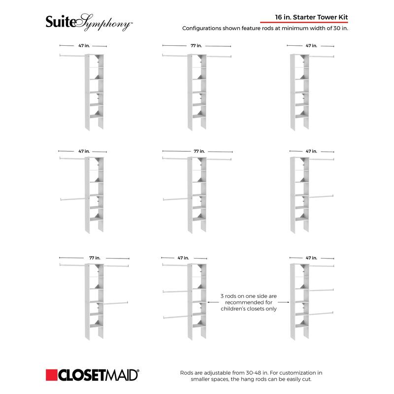 ClosetMaid SuiteSymphony Modern 2-Drawer 16-Inch Tower Closet Organizer