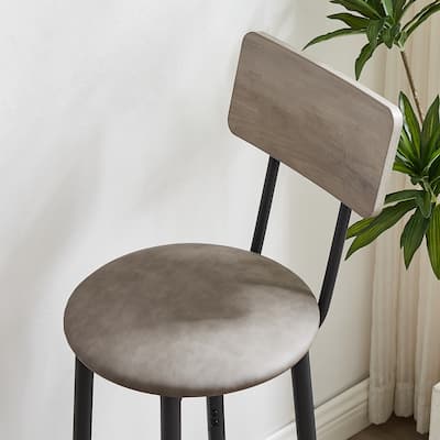 Bar Table Set with 2 Bar stools PU Soft seat with backrest