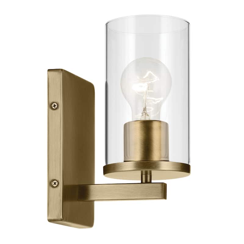 Kichler Lighting Crosby 1-Light Wall Sconce Light with Clear Glass