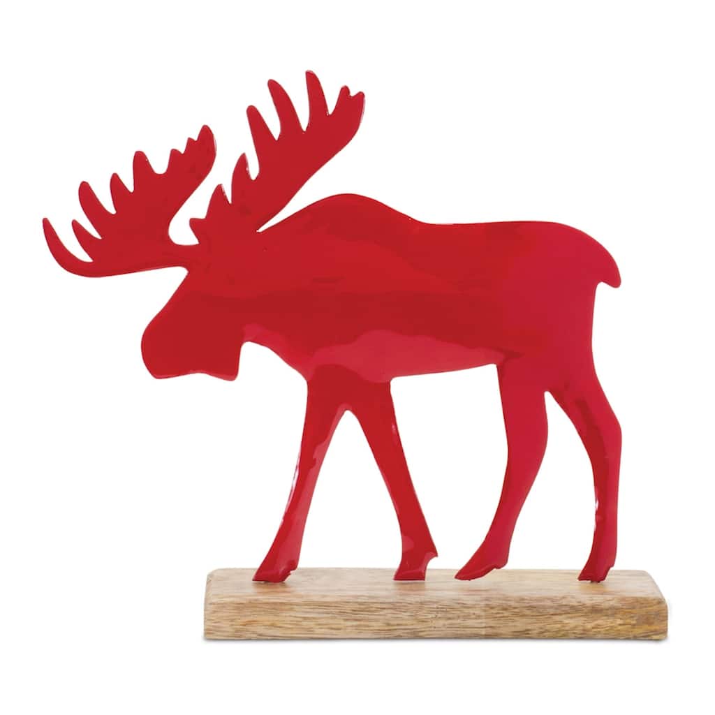 Moose Christmas Tabletop Decorations - 9.5" - Set of 2