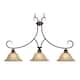 Golden Lighting Rubbed Bronze Marbled Glass 3-light Landcaster Linear Pendant