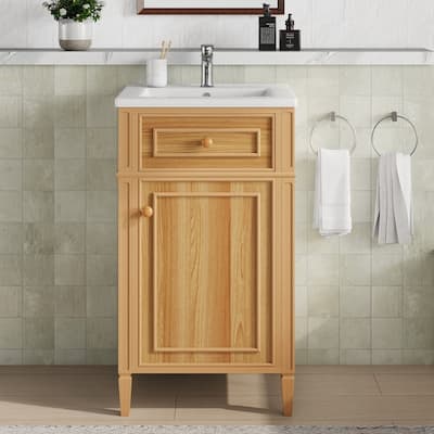 20-Inch Modern Freestanding Bathroom Vanity with Sink and Tilt-Out Drawer