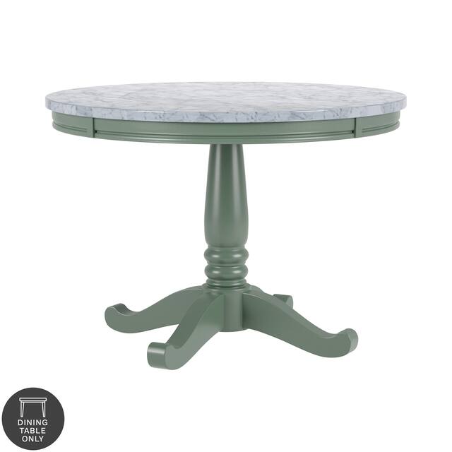 Furniture of America Ten Country 42-inch Pedestal Round Dining Table - Olive