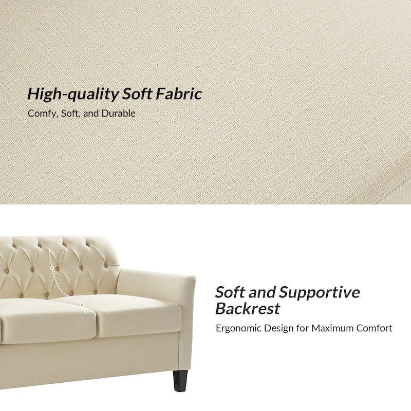 Evaristo Transitional 72.5"Wide Flared Arm Sofa with Removable Seat Cushion by HULALA HOME