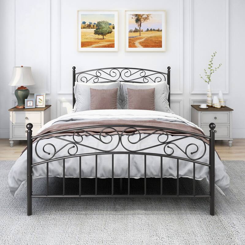 Bed Frame with Headboard and Footboard