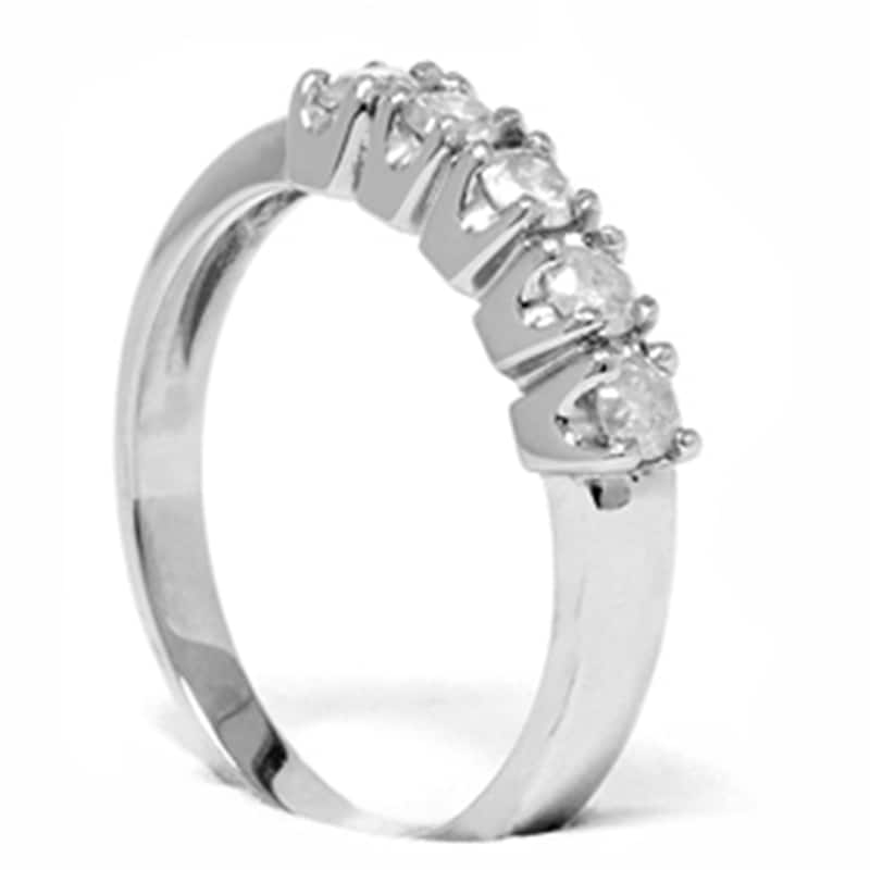 1/2ct Round Diamond Wedding Anniversary White Gold Ring