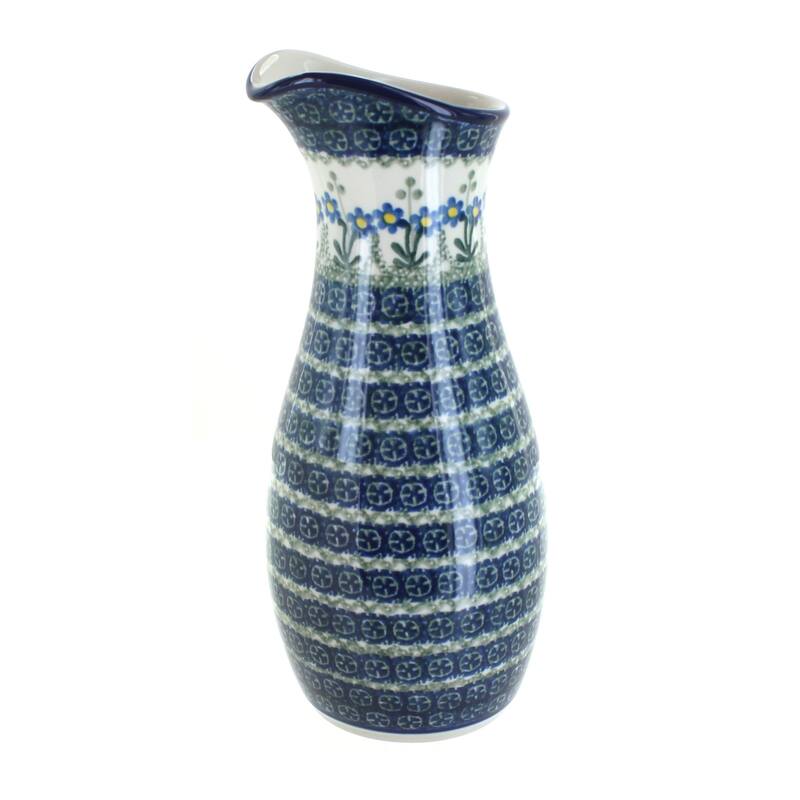 Blue Rose Polish Pottery D18 Ceramika Artystyczna Water Carafe - Blue Posy