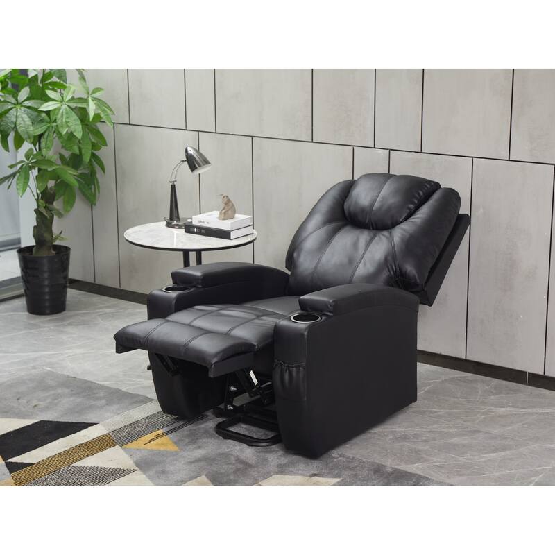 Recliner Chair Modern Recliner Sofa Faux Leather Recliners with Cup Holders,Remote Control