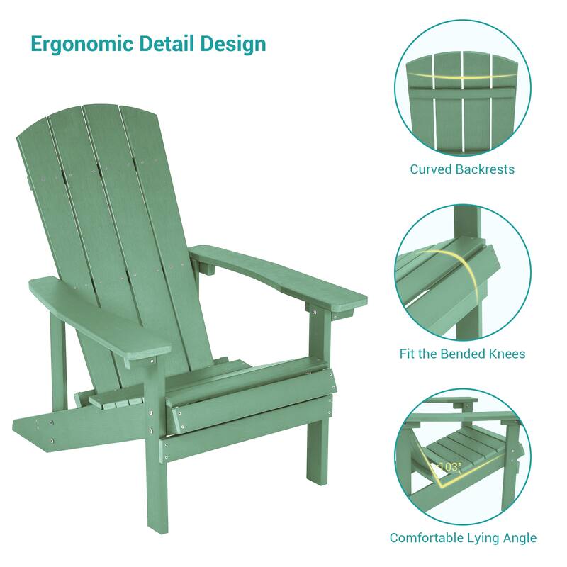 Bonosuki Outdoor HIPS Weather-Resistant Plastic Adirondack Chairs