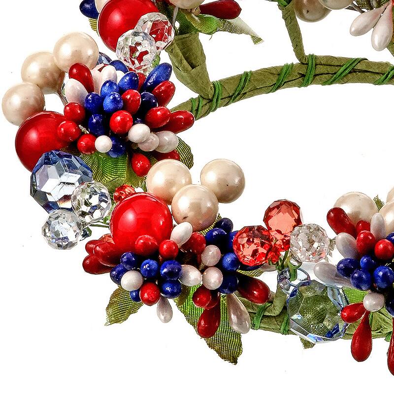 6" Independence Acrylic Berry Candle Ring Set of 2