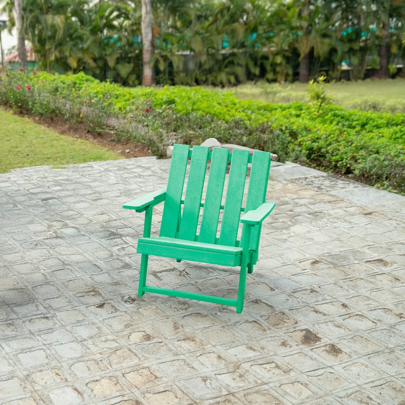 Amalfi Fully Assembled All-Weather Outdoor Folding Modern Adirondack Chair and Table Set - 3-piece