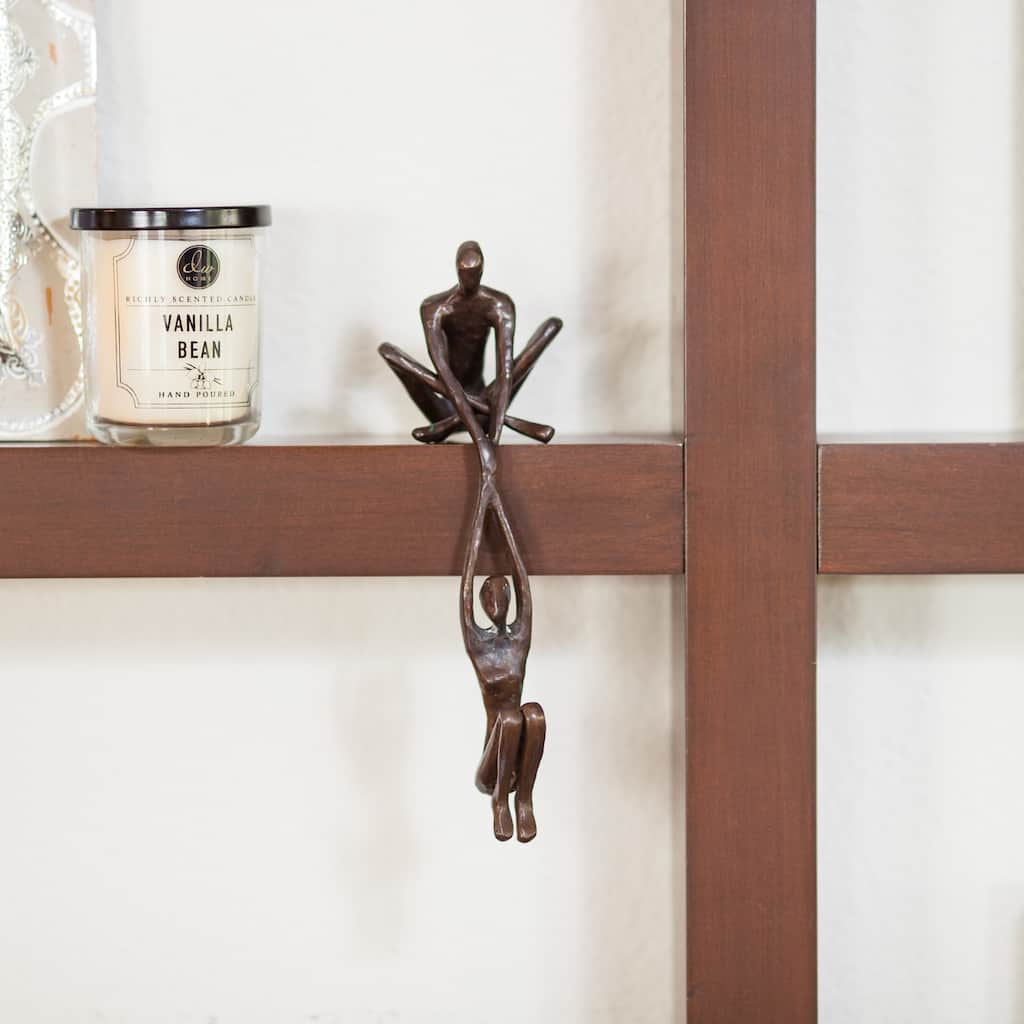 Man Lifting Woman Handcrafted Figurine - 8" - Bronze