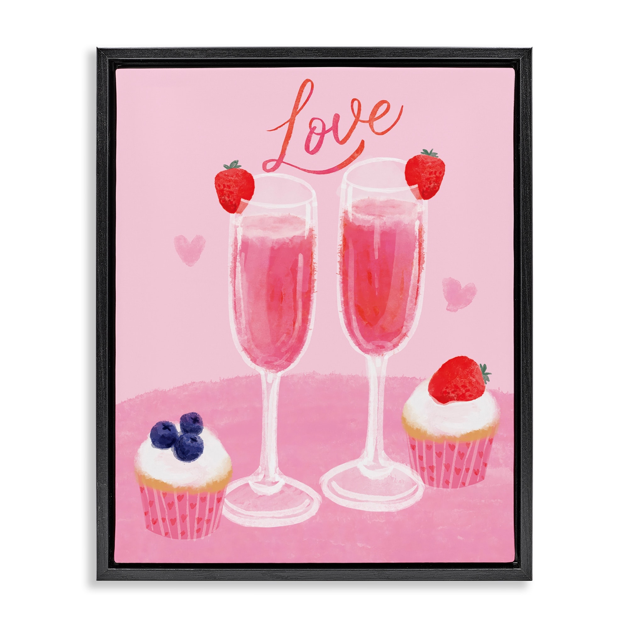Stupell Valentine's Twin Champagne Framed Floater Canvas Wall Art Design By Be Ni La