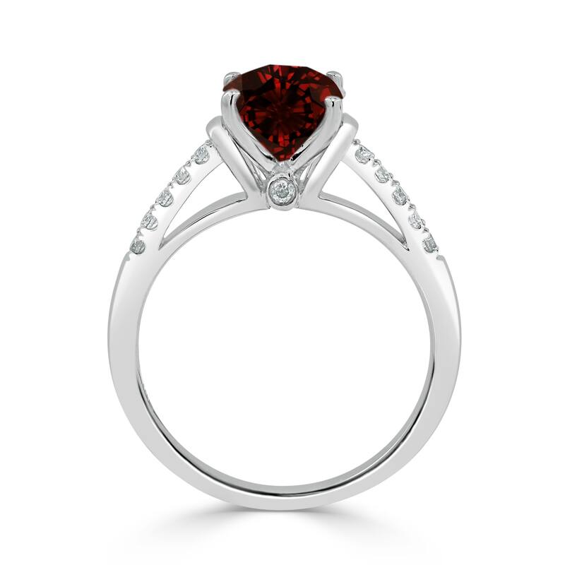 Auriya 2ct Fancy Oval Garnet and Diamond Engagement Ring 1/6ctw 14k Gold