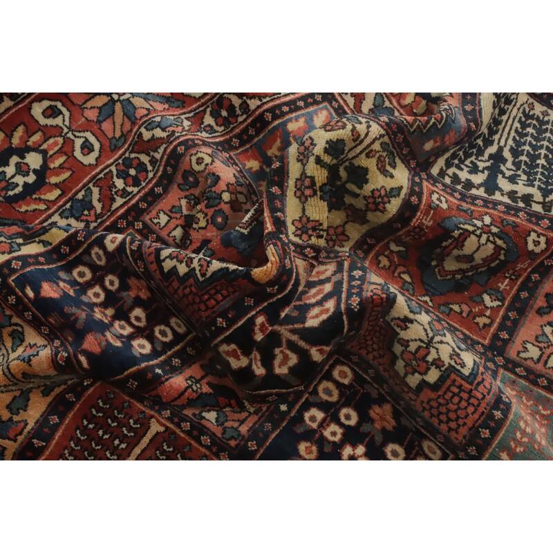 Hand Knotted Oriental 100% Wool Carpet Traditional Geometric Oranges & Rust Bakhtiari Area Rug - 6' 6'' X 5' 1''