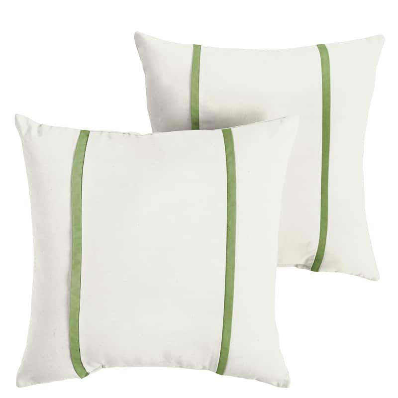 Sorra Home Sunbrella Outdoor Double Petite Flange Pillow Set of 2