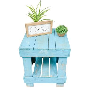 Del Hutson Designs Rustic Reclaimed Barnwood End Table