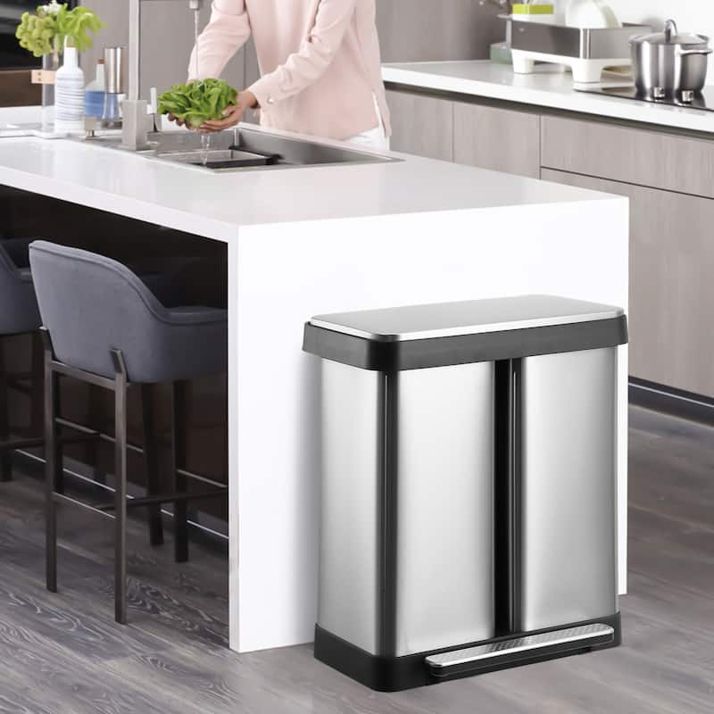 Stainless Steel Dual Trash Can