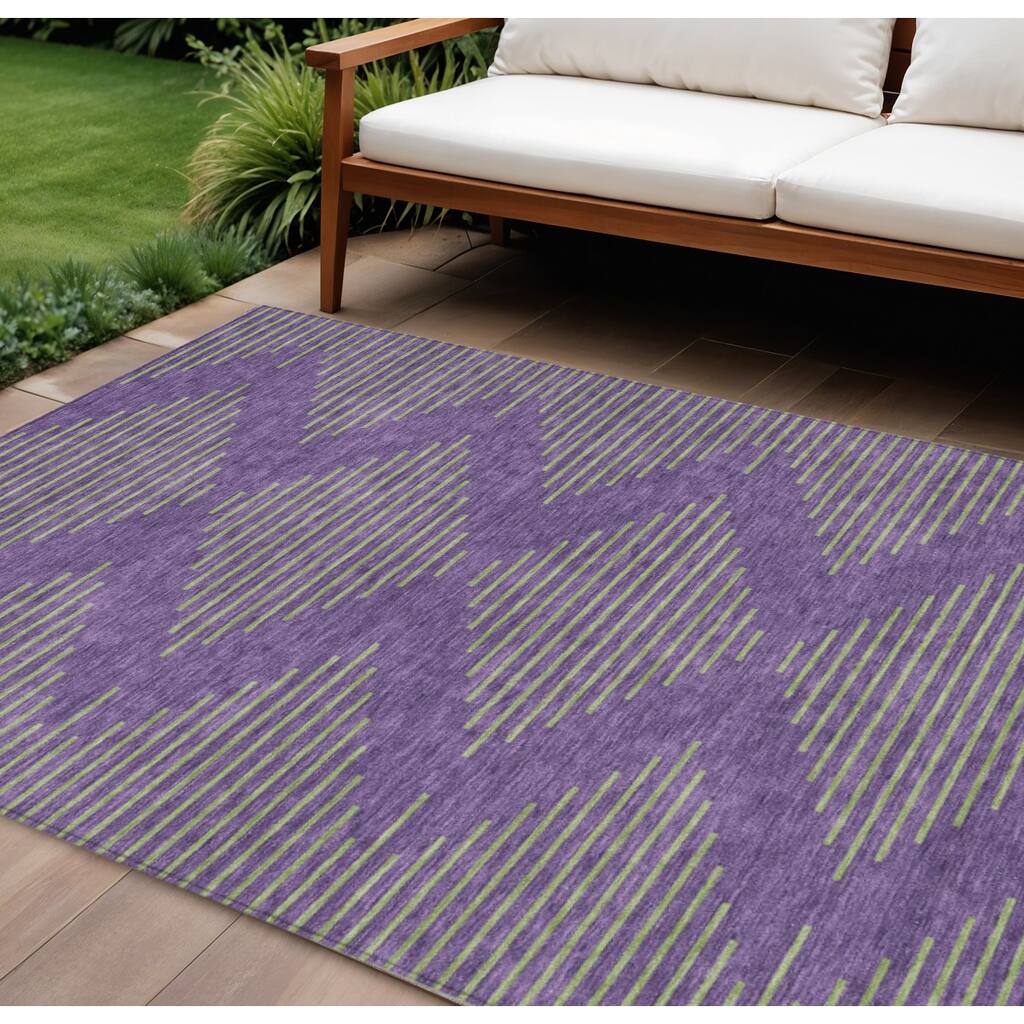 HomeRoots Geometric Transitional Rectangle Outdoor Rug