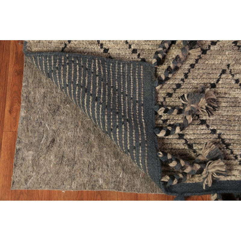 Geometric Moroccan Oriental Area Rug Handmade Wool Carpet - 5'7" x 8'6"