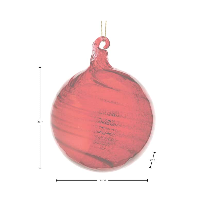 3.5" Thick Mercury Glass Swirl Ball Ornament Set of 3