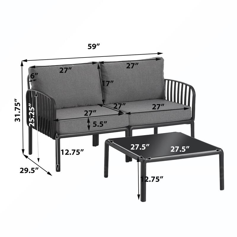 5PCS Plastic Rattan Sofa Set With Cushion