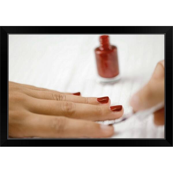 Painting Fingernails With Nail Polish Black Framed Print On Sale Overstock 30206403